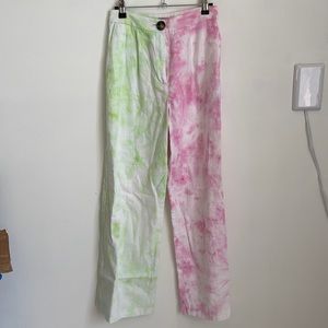 Hand dyed Watermelon Summer pants